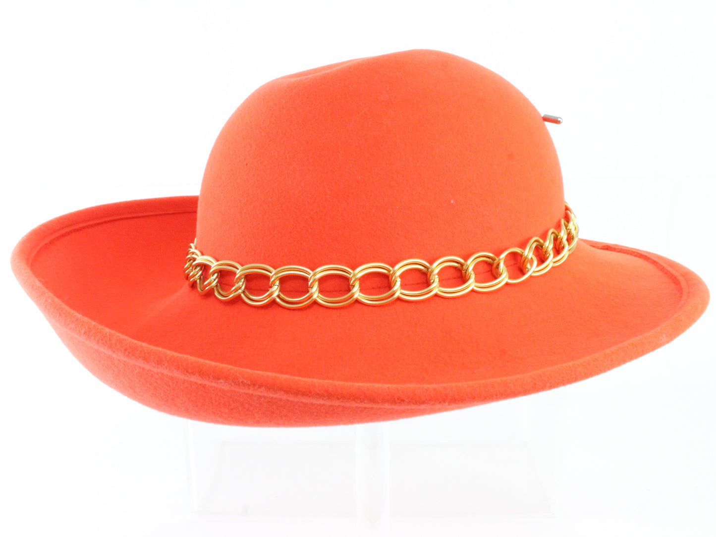 Adolfo Ii New York Ladies Boutique Elegant Red Wool Felt Hat 7 56cm