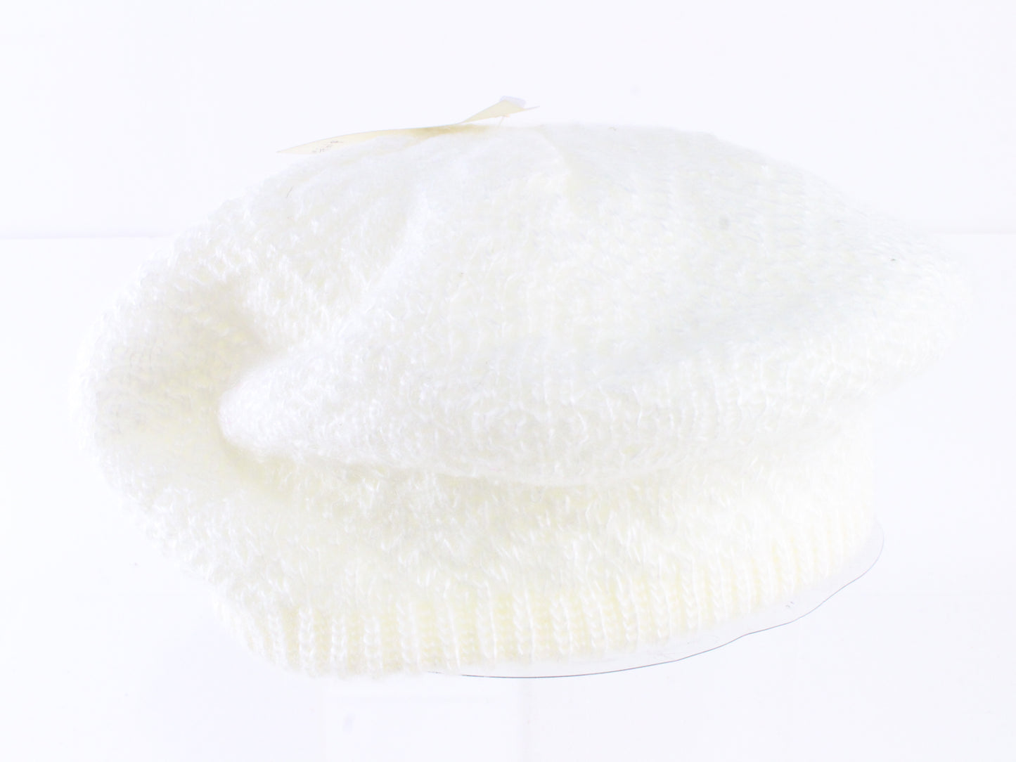 Edgeston Knits Ladies Boutique Fancy White Knit Beret One Size