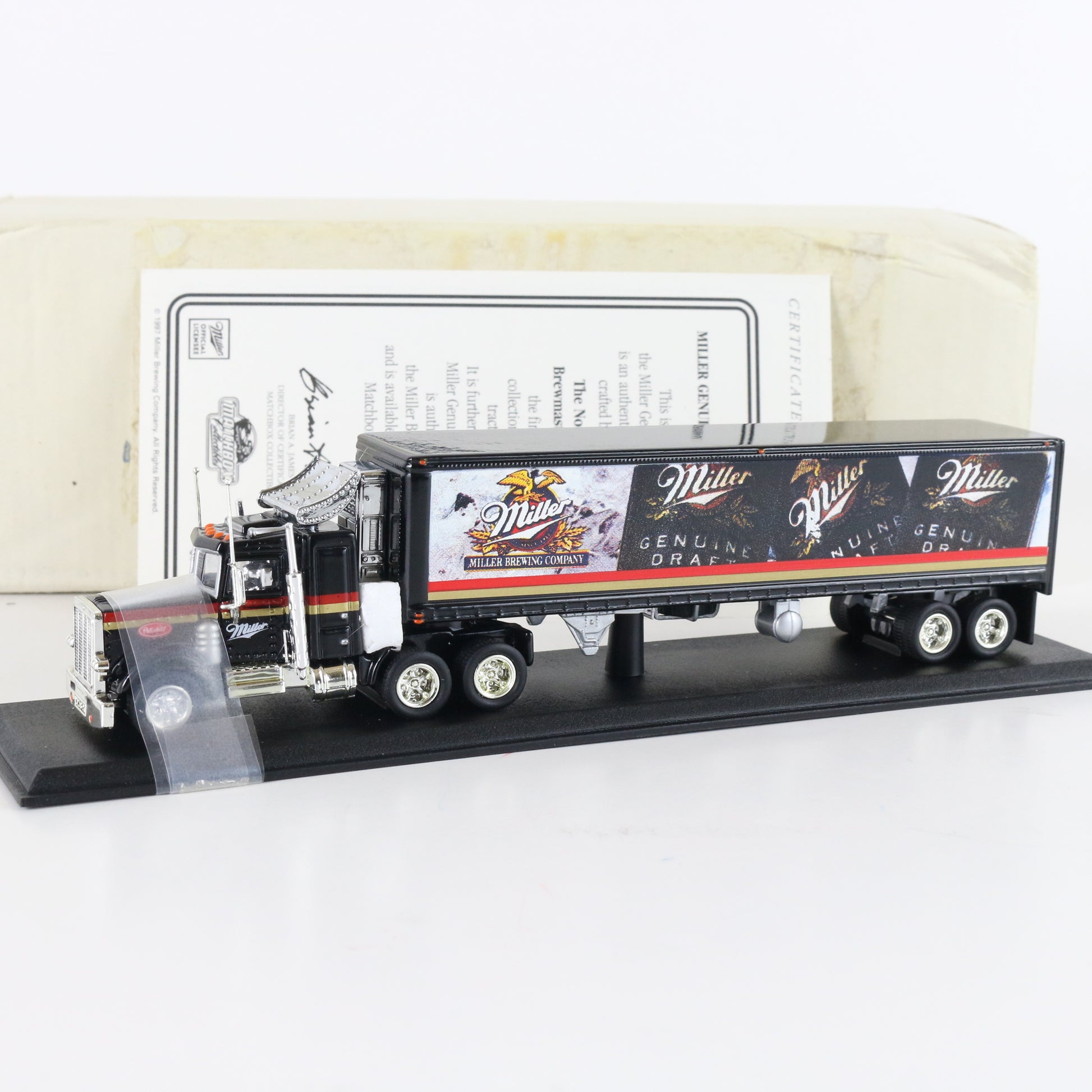 Peterbilt Tractor Trailer Miller Beer Matchbox