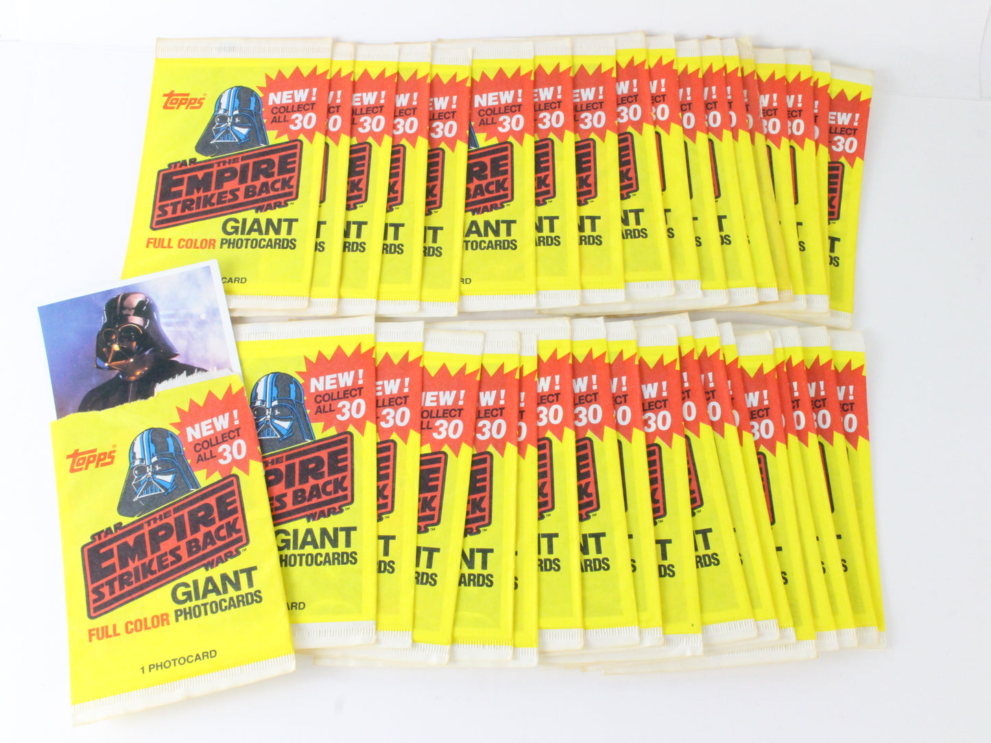 Set Of 36 Star Wars Empire Strikes Back Giant Photocards Topps 1980 W/ Box