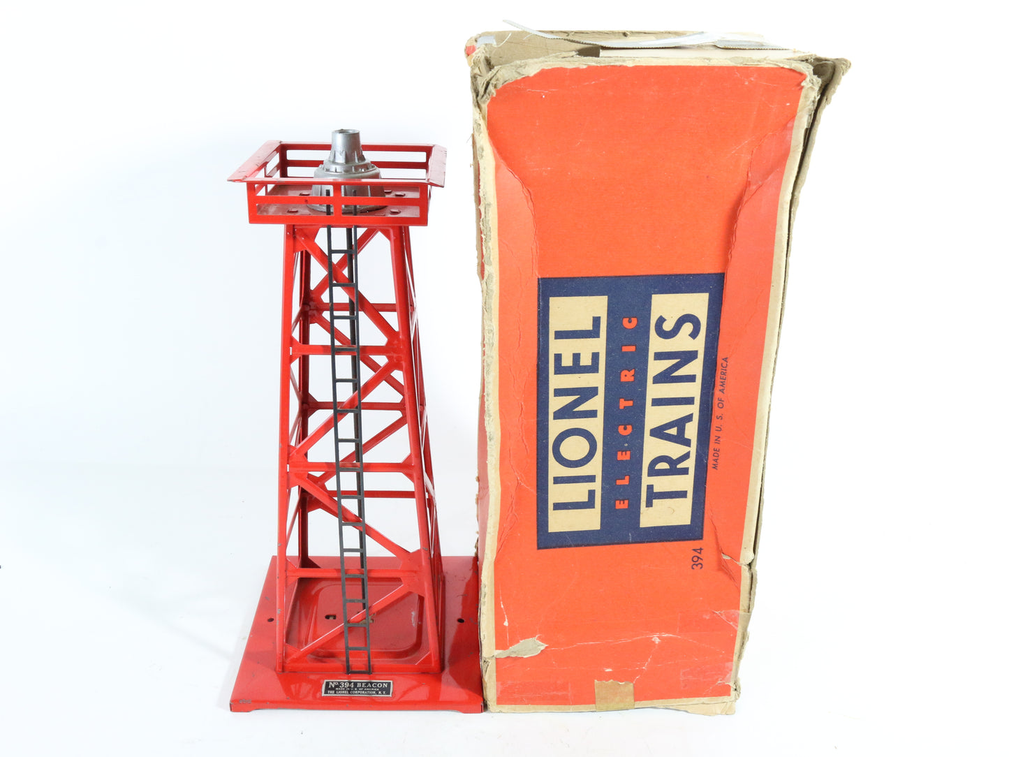 Lionel O Postwar 394 Metal Red Rotary Beacon W/ Bulbs & Boxes