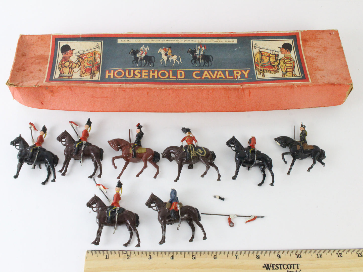 Household Cavalry Britains John Hill Brown & Black Horses W/ Soldiers