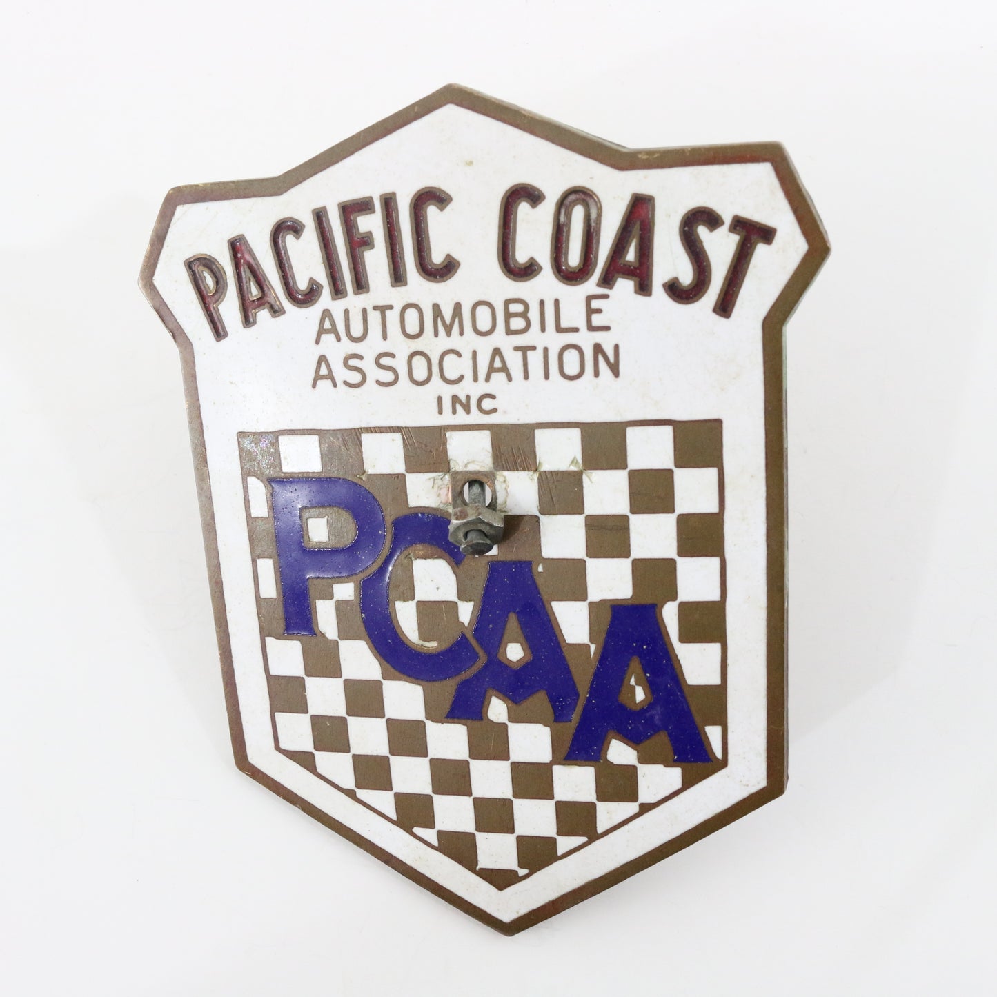 1920S Pacific Coast Automobile Association PCAA Metal Car Emblem Badge