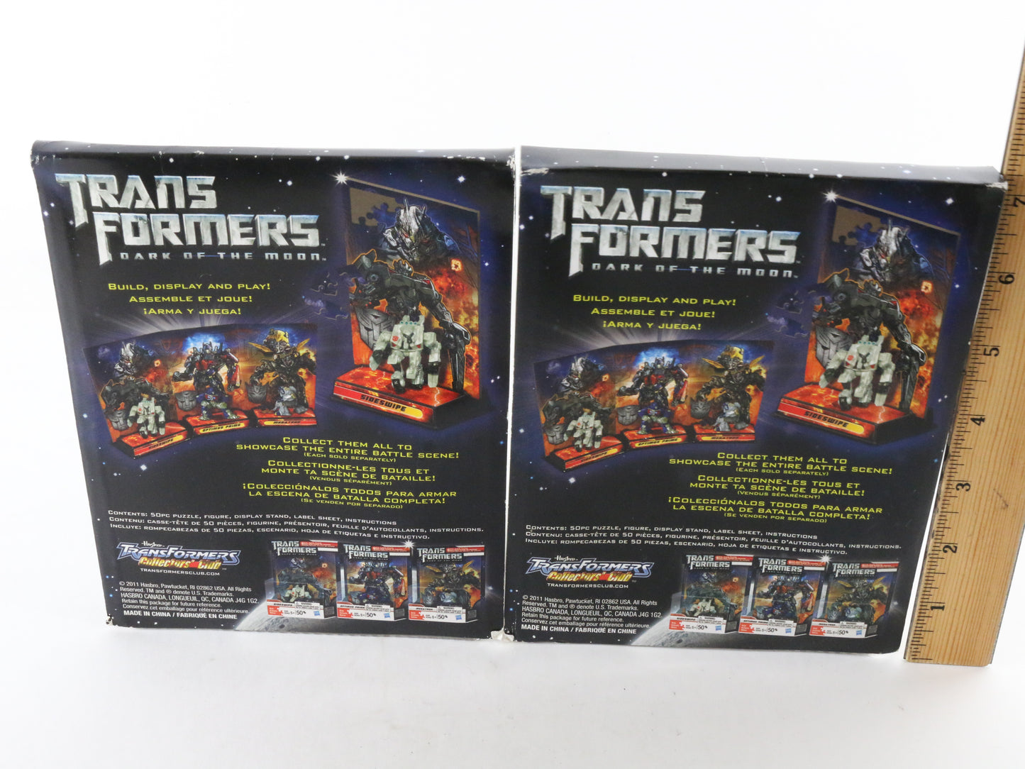 Lot Of 2 Sideswipe Transformers Dark Of The Moon Puzzle & Action Figure Hasbro