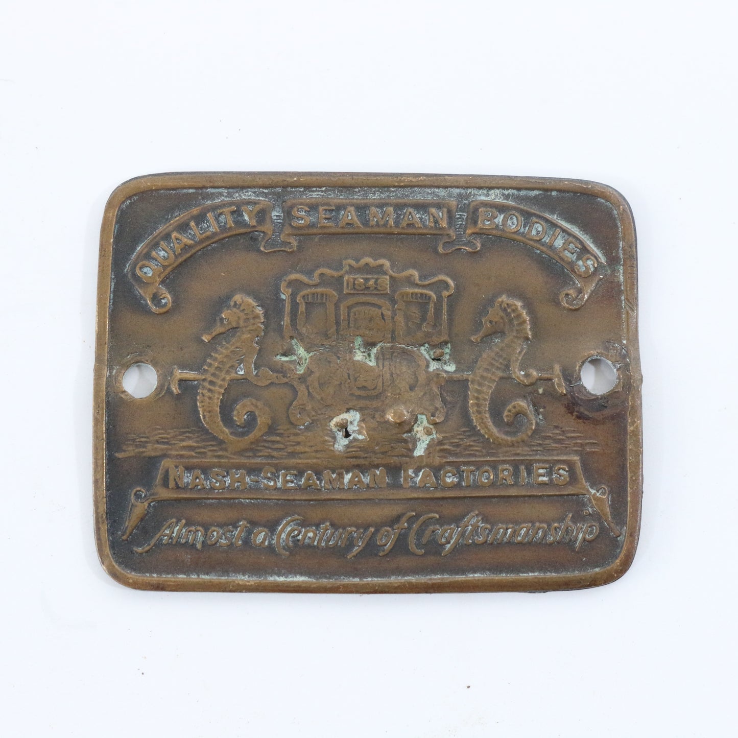 Nash Quality Seaman Bodies Factories Antique Automobile Badge