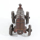 Vintage Red & Brown Cast Iron Tractor Farm Model Hubley 3.5"