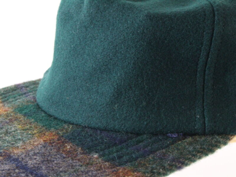 Lake Of The Isles Mens Green Wool Plaid Adjustable Hipster Winter Hat Cap