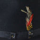 Dynafelt Mens Black Felt STYLISH Fedora W/ Feathers 7 1/4 58cm