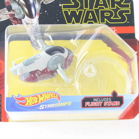 Boba Fetts Slave 1 Diecast Starships W/ Stand Star Wars Hotwheels Disney Mattel