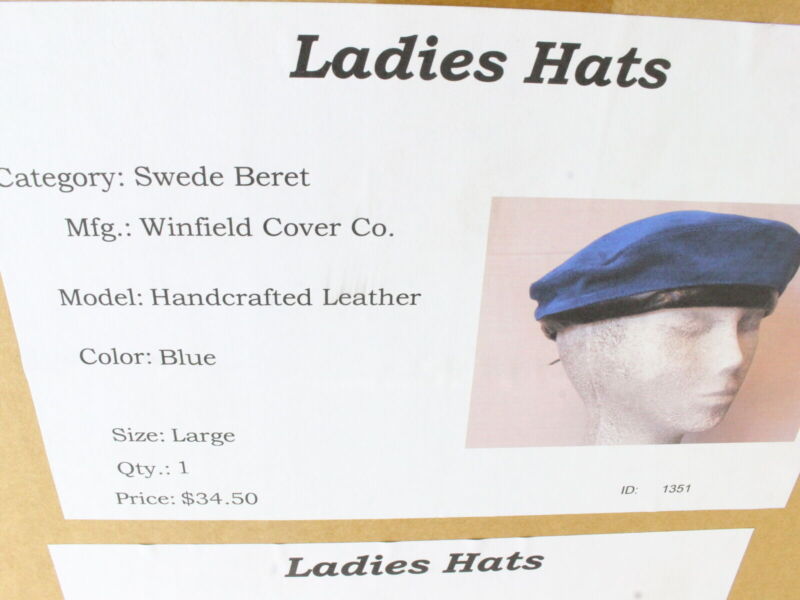 Winfield Cover Co Ladies Royal Blue Swede Beret Size: L