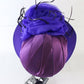Whittall And Shon Ladies Purple Boutique Wool Felt Hat W/ Flower And Feathers
