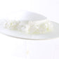 Diana Ladies Elegant Boutique White Hat W/ Beads And Flowers 6 5/8 53cm