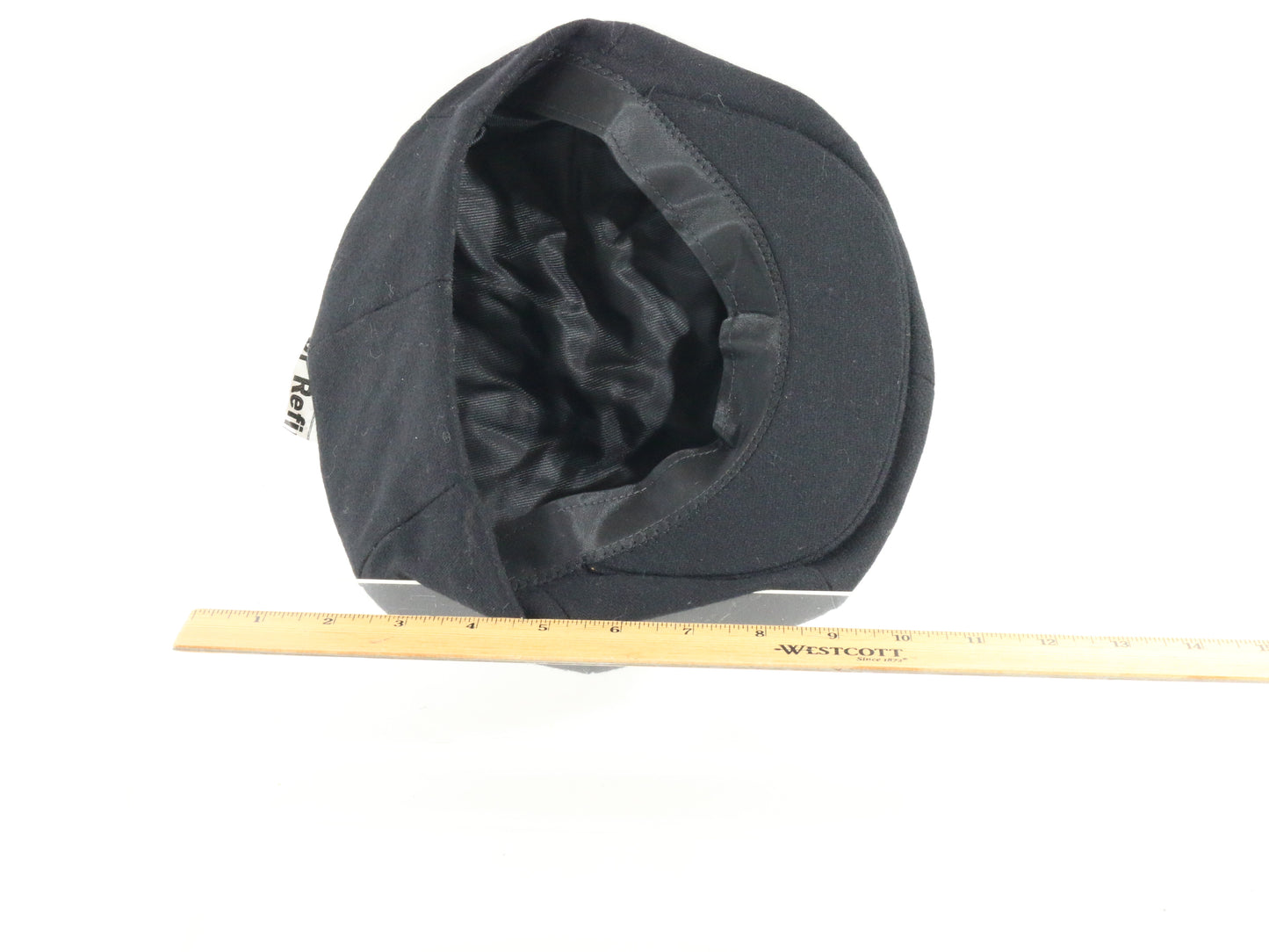 Mens Classic Black Felt Eight Quarter Cap Newsboy Cap SIZE: M