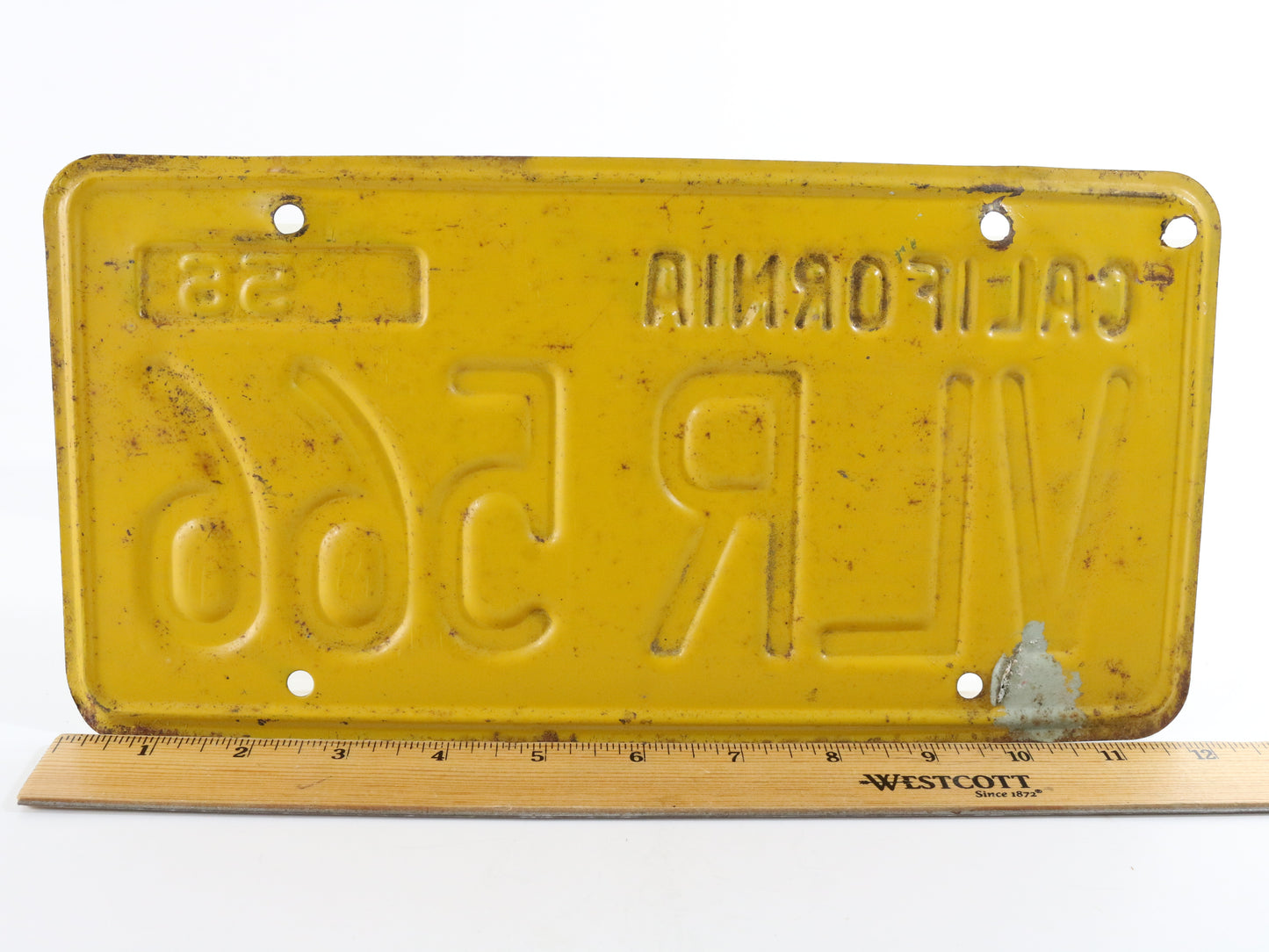 1956 California License Plate VLR566 Original Vintage Metal Automobile