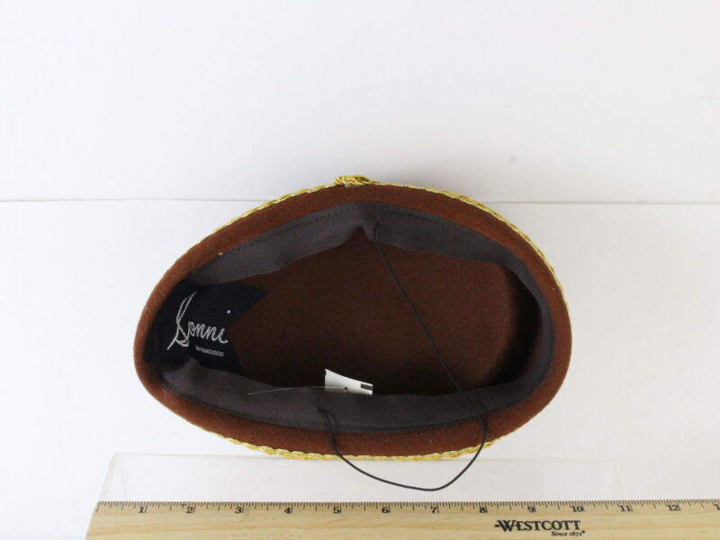 Sonni Of California Ladies Boutique Brandy Brown And Gold Felt Cap 6 7/8 55cm