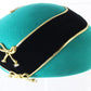 Jack Mcconnell Boutique Ladies Green And Black Wool Felt Hat W/ Gold Accent