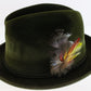 Vintage Mallory Mens Burnish Green Felt Fedora Hat 6 5/8