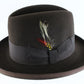 Top Hatters Biltmore Brown Genuine Fur Feather Mens Hat Fedora 6 5/8