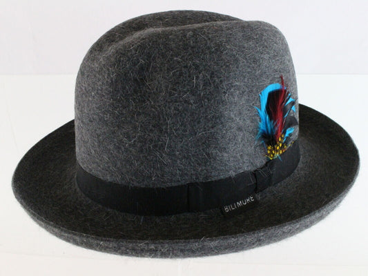 Vintage Royal Biltmore Top Hatters Carbon Gray Mohair Felt Homburg 6 7/8