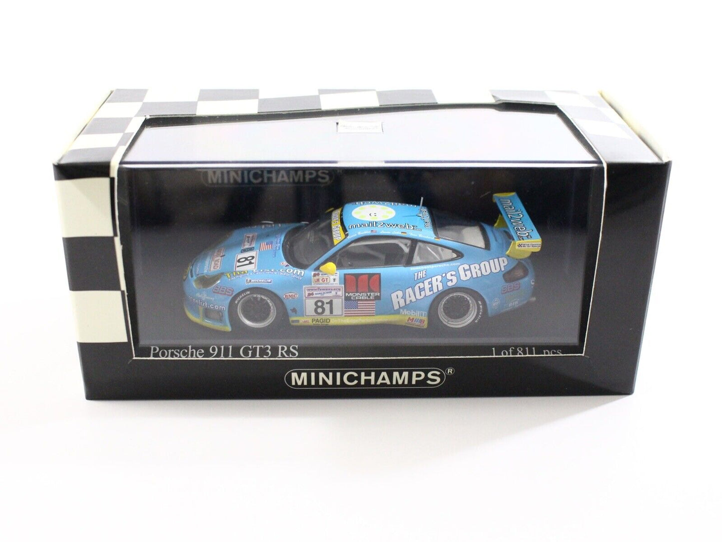 2002 Porsche 911 GT3 RS Le Mans #81 B Luhr Bernhard Winner Minichamps 1:43 Model