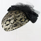 Vintage Lyda Black And Gold Lace Fancy Womens Hat 6 1/4 50cm