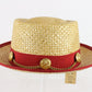 Sonni California Ladies Summer Hat Straw Red 7 1/8 57cm