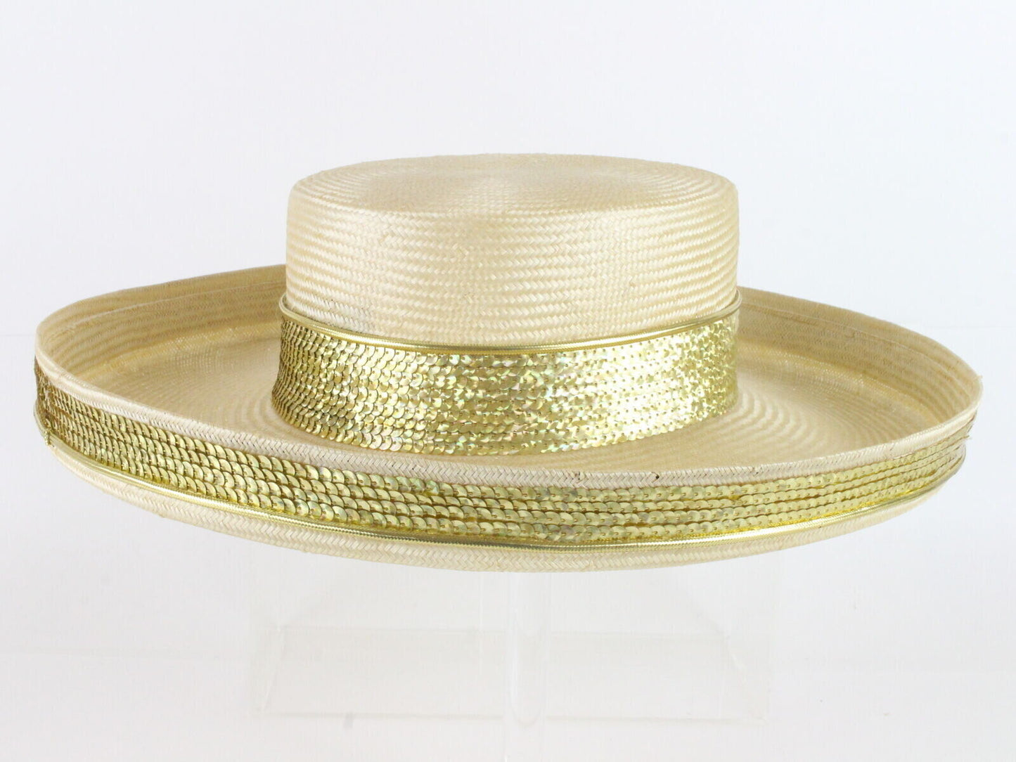 Sonni California Ladies Summer Hat Straw Gold 7 56  CM