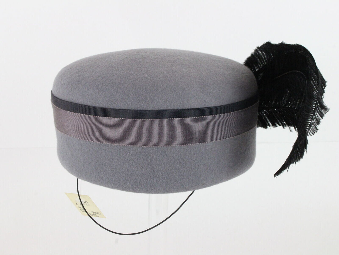 Lancaster Sonni California Ladies Pillbox Hat Grey Wool Felt 7 56cm