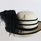 Vintage Bellini Originals Ladies Hat White Black Wool Felt 7 56cm