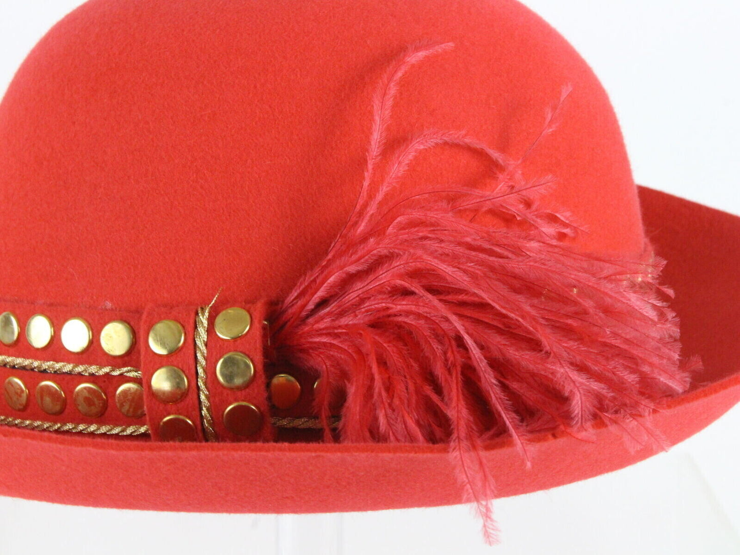 Frank Olive Private Collection Ladies Cloche Red Felt 7 56cm