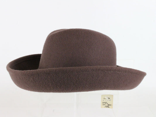 Sonni California Ladies Homburg Hat Sandstone Brown Wool Felt 7 56cm