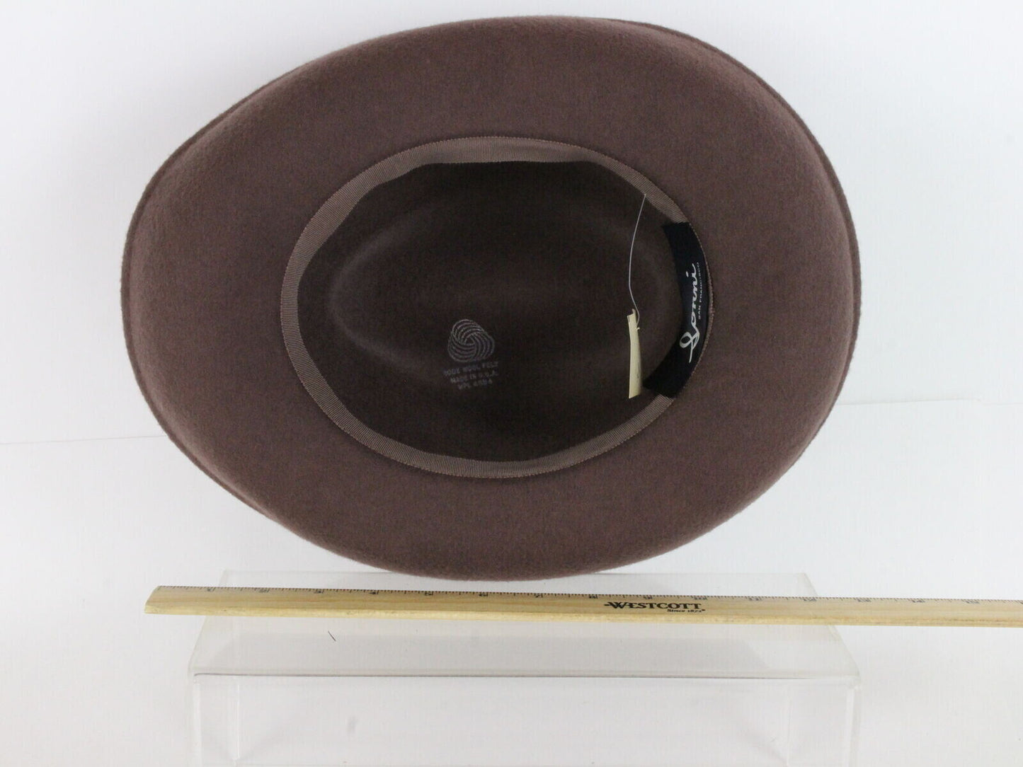 Sonni California Ladies Homburg Hat Sandstone Brown Wool Felt 7 56cm