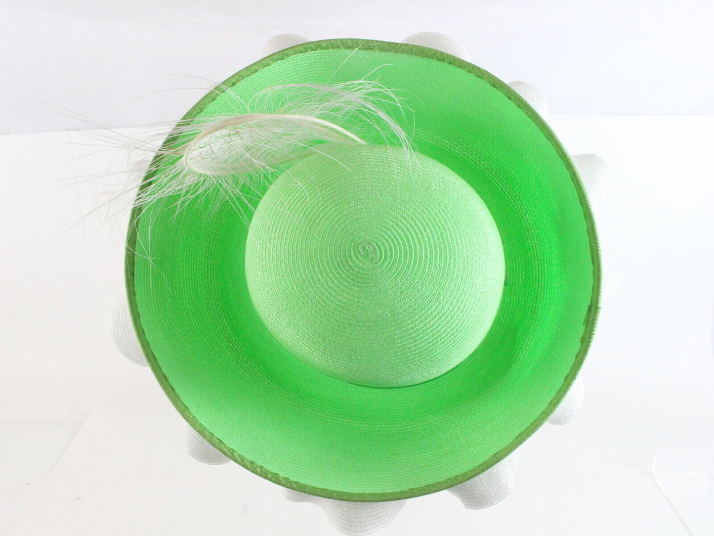 Bellini Fascinator Ladies Hat Lime Green Straw 6 7/8 Fancy Dress Hat