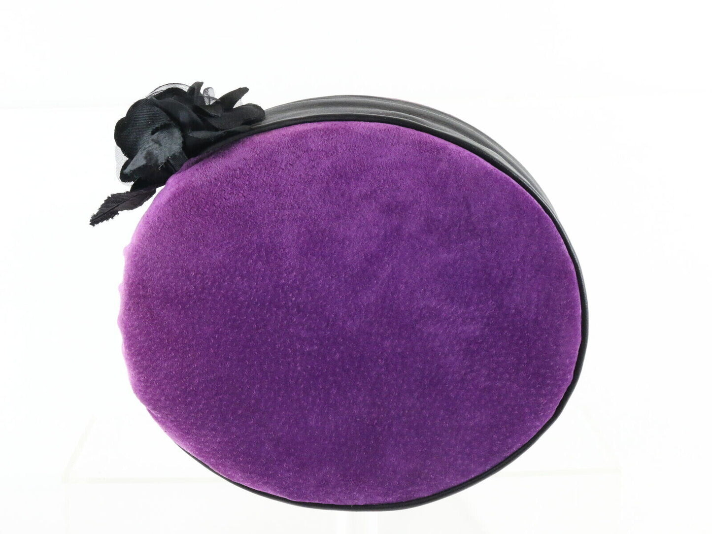 Lyda Ladies Pillbox Hat Purple Felt? 6 7/8 55cm Dress Hat