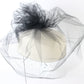Joe Bill Miller Boutique White Wool Felt Hat Rhinestones Mesh Blusher 6 7/8 55cm