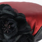Lyda Ladies Red And Black Boutique Hat W/ Flower 6 3/4 54cm