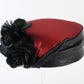 Lyda Ladies Red And Black Boutique Hat W/ Flower 6 3/4 54cm