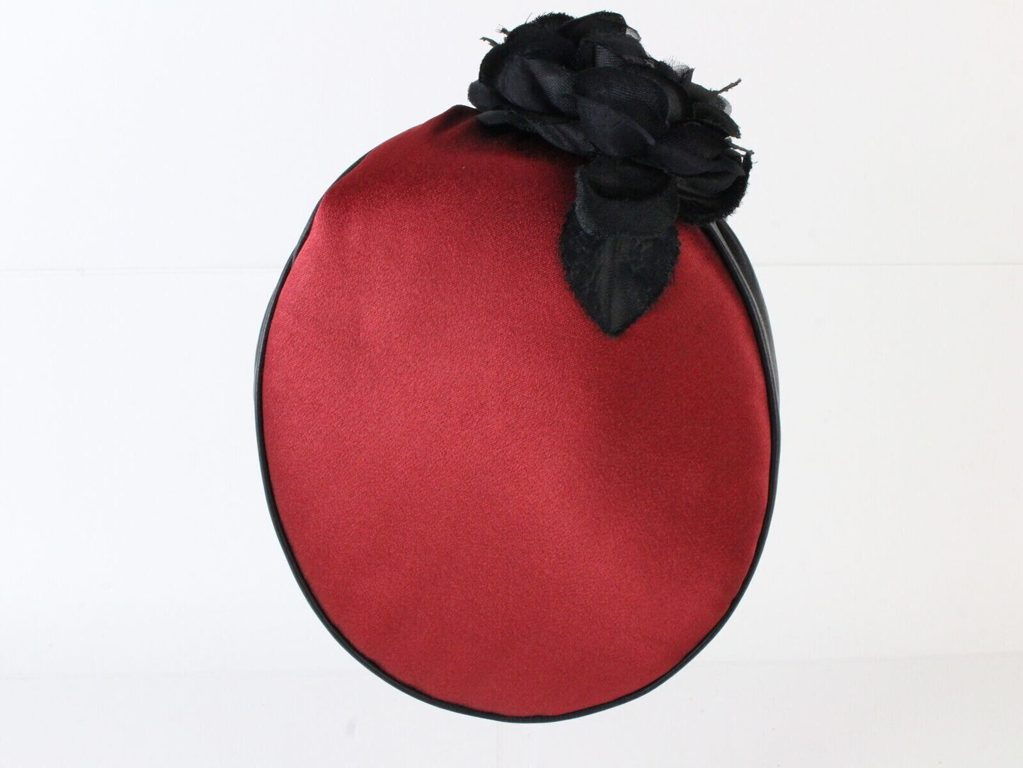 Lyda Ladies Red And Black Boutique Hat W/ Flower 6 3/4 54cm