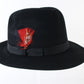 Churchill Ltd Mens Black Felt Fedora W/ Feathers 7 56cm