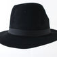 Churchill Ltd Mens Black Felt Fedora W/ Feathers 7 56cm