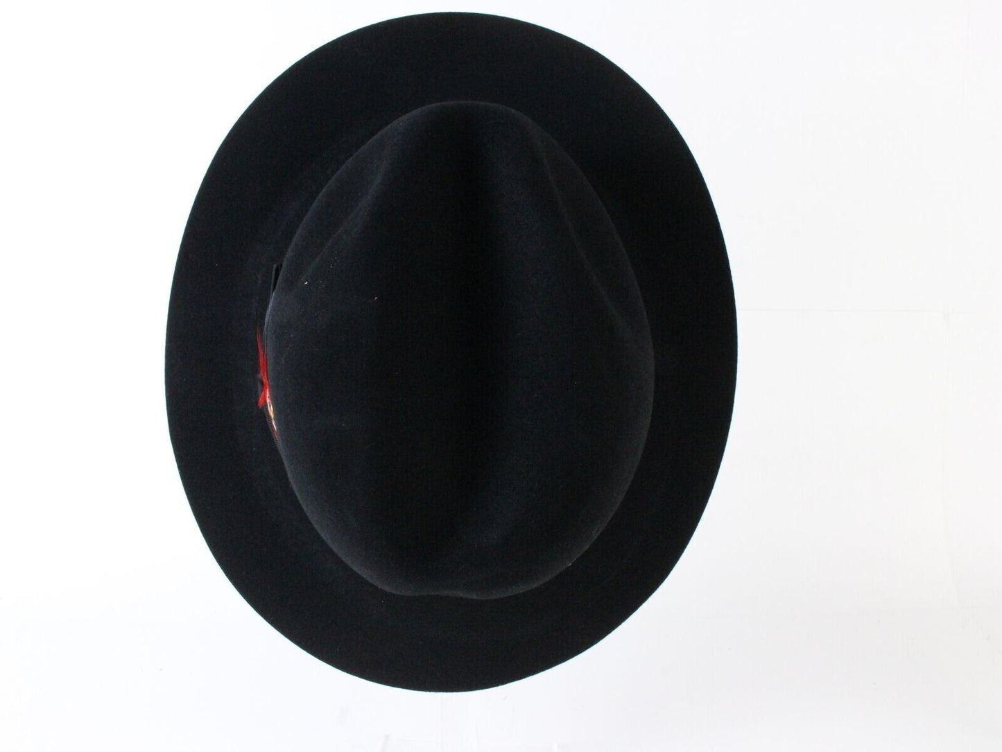 Churchill Ltd Mens Black Felt Fedora W/ Feathers 7 56cm