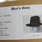 Churchill Ltd Mens Black Felt Fedora W/ Feathers 7 56cm