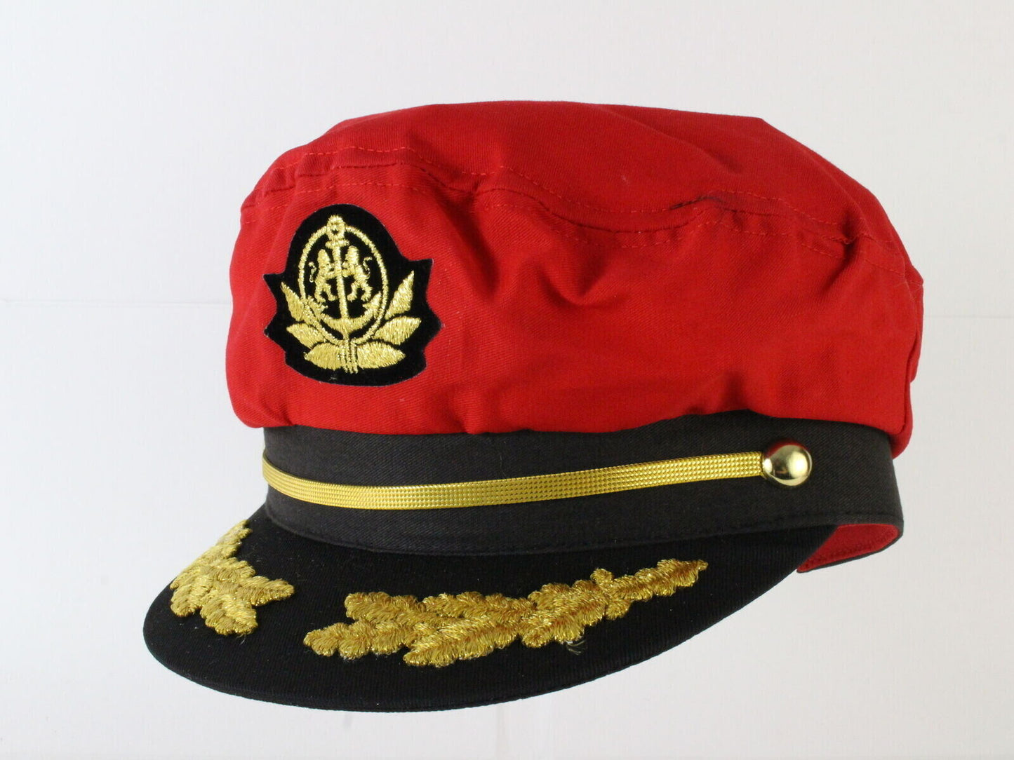 Yacht Cap Mens Red W/ Gold One BOAT COSTUME/PARTY HAT Size=2