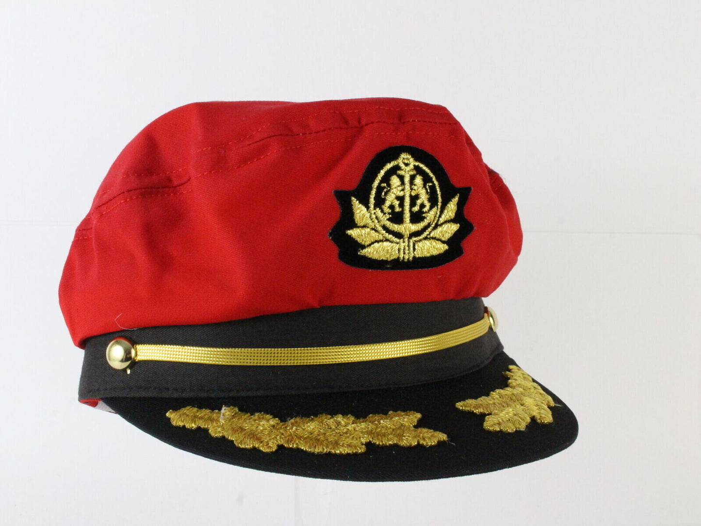 Yacht Cap Mens Red W/ Gold One BOAT COSTUME/PARTY HAT Size=2