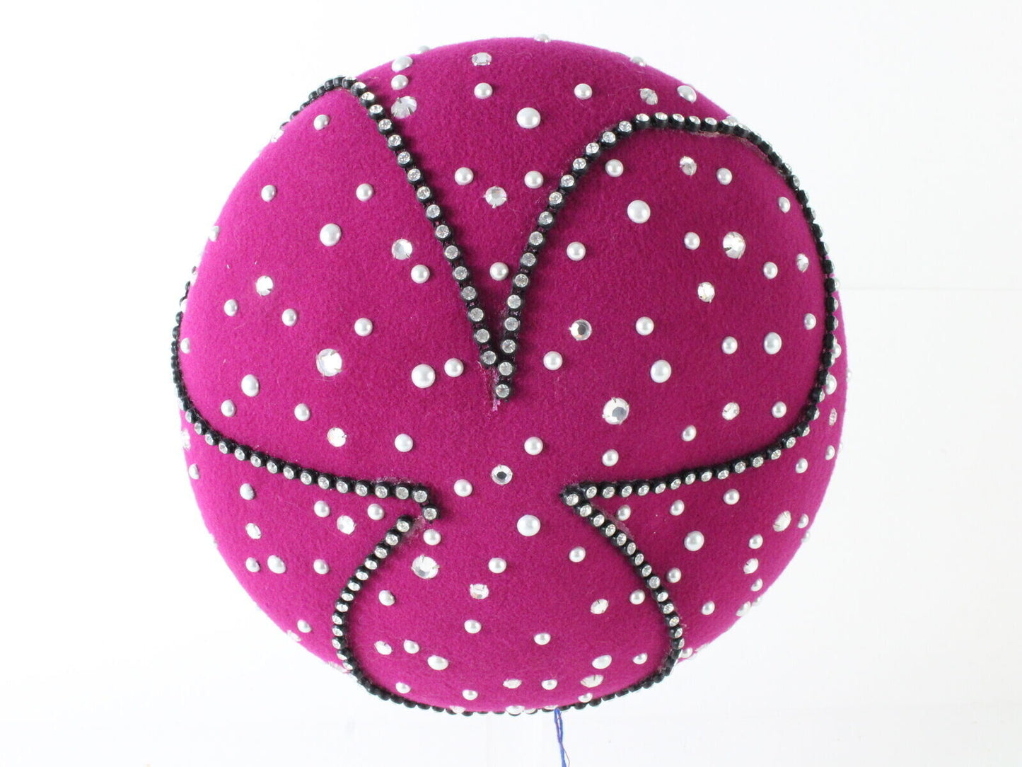 Mr John Classic Excello Pink Wool Felt Ladies Hat W/ Rhinestones 6 3/4 54cm