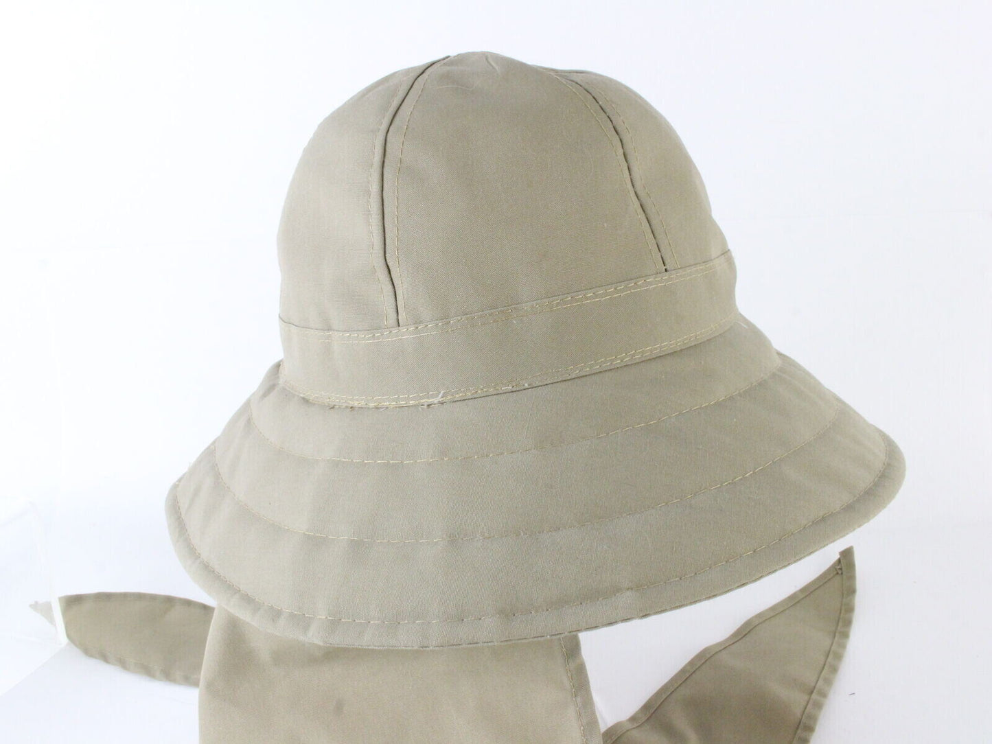 Ladies Water Repellent Rain Hat Khaki w/ Back Hair Guard Size= Medium