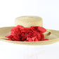 Jack Mcconnell New York Ladies Tan Straw Hat W/flower 6 7/8 55cm