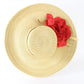 Jack Mcconnell New York Ladies Tan Straw Hat W/flower 6 7/8 55cm