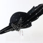 George Zamaul Couture Ladies Hat Black Felt W/ Feather And Rhinestone 7 56cm