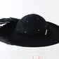 George Zamaul Couture Ladies Hat Black Felt W/ Feather And Rhinestone 7 56cm